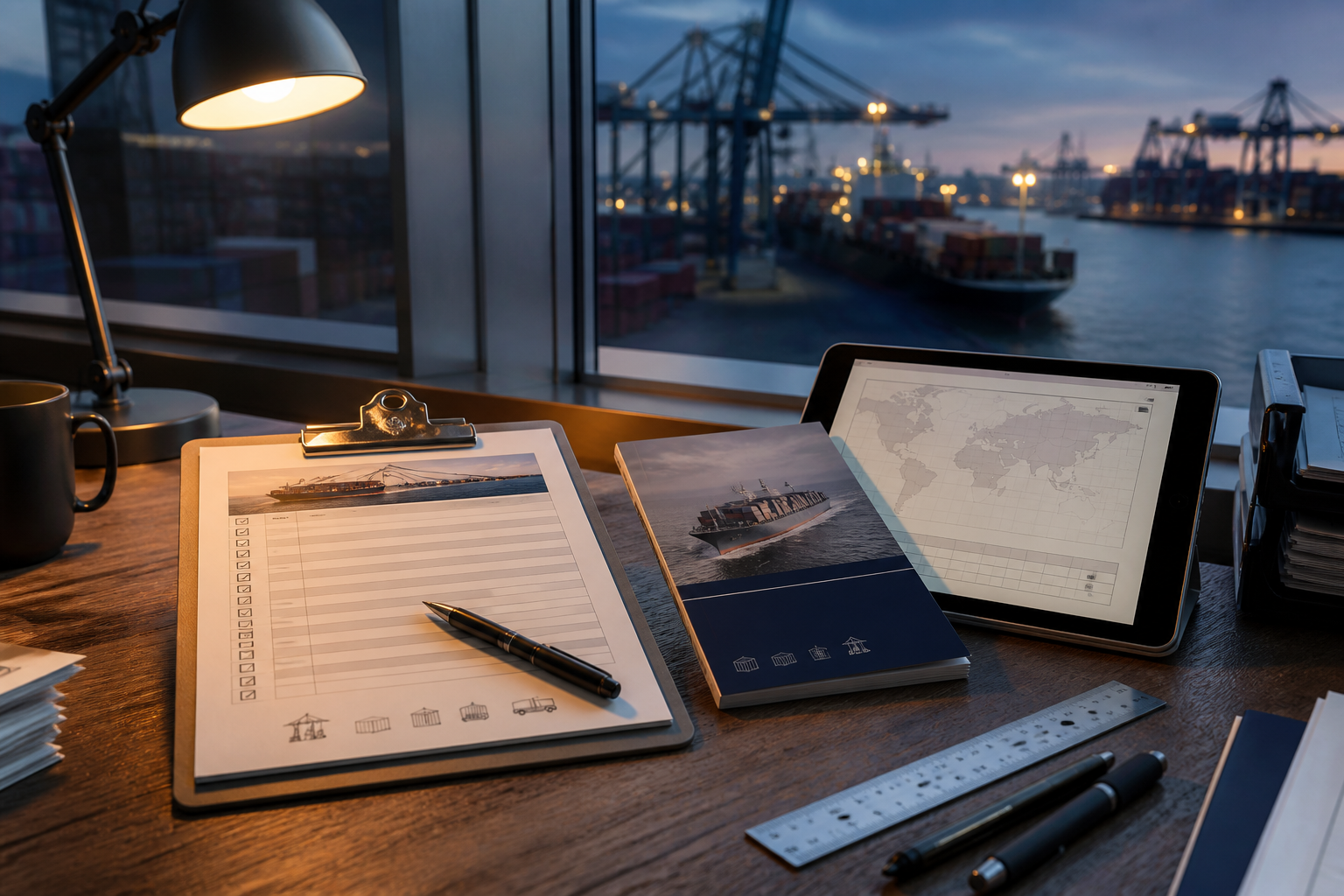 Palletizr logistics guides — checklists and reference docs at a port desk